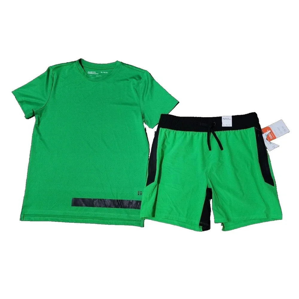 NEW Sports Illustrated Line‎ Up Green T-Shirt & Short Big Kid Size XL 18/20